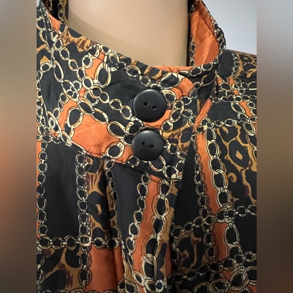 Vintage Anna and Frank Quilted Leopard Print Bomber Jacket 100% Silk size Medium - Picture 2 of 8